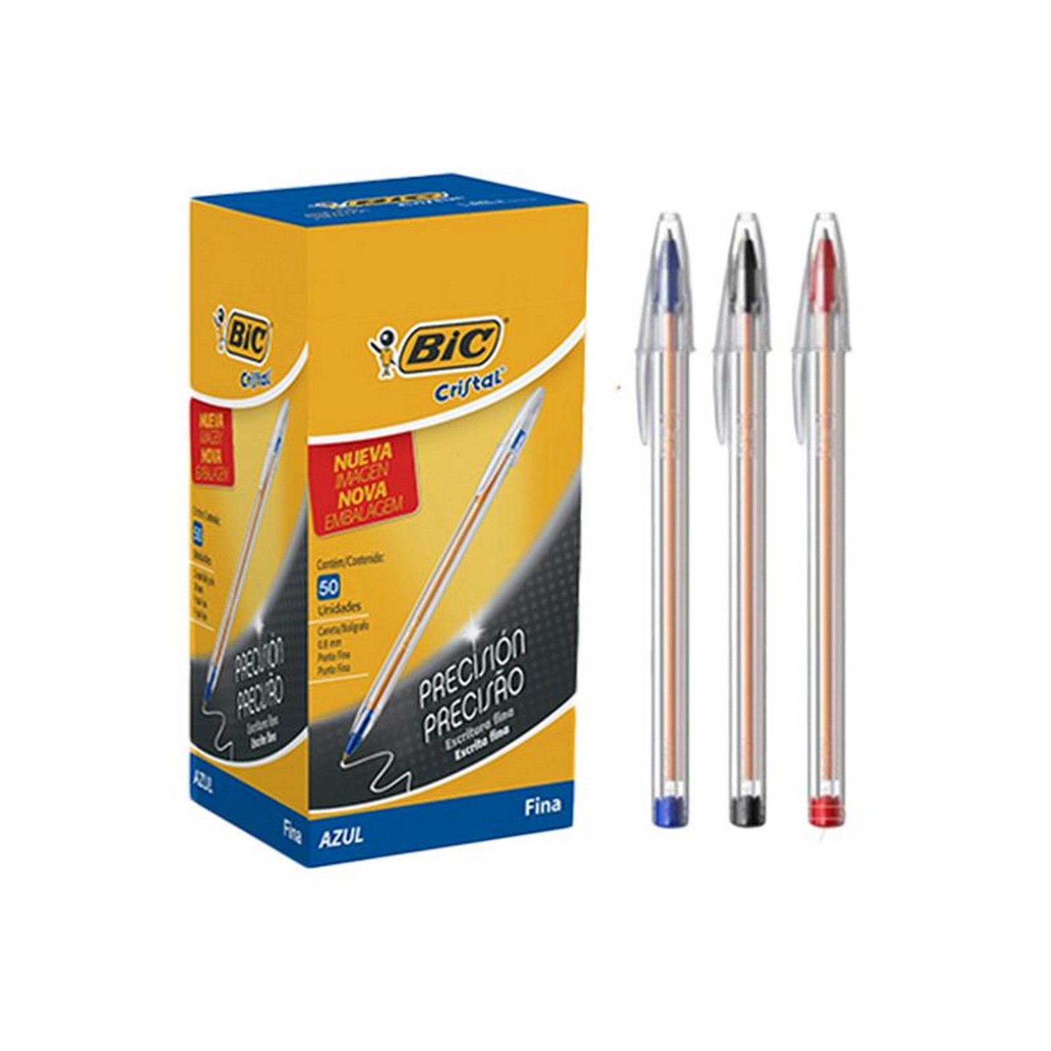 Lapicera Bic cristal  plástico  14,5cm