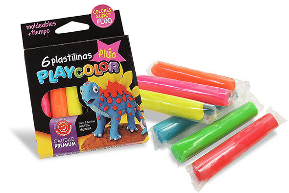 Plastilina Playcolor x6 Fluo