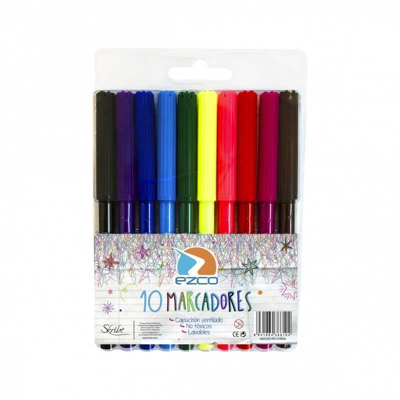 Marcador X10 unidades varios colores - Ezco