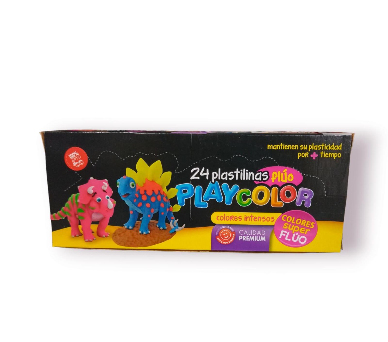 Plastilina x24 colores fluor - Playcolor