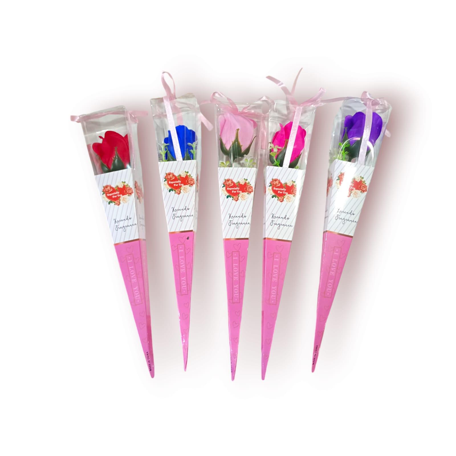 ROSA PERFUMADA PARA REGALO - EN CONO- VARIOS COLORES- 30CM