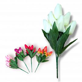 FLORES ARTIFICIALES TULIPANES X 6 UNIDADES 35CM