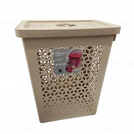 CANASTO P/ROPA C/TAPA 55LTS CAPUCHINO