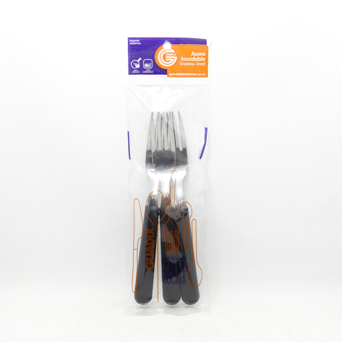 Set x3 tenedores Guadix - acero - 18,5cm