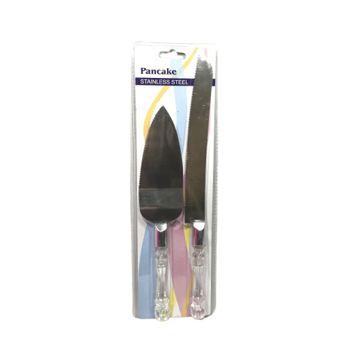 Set de cuchillo y espátula x2  acero/plástico
