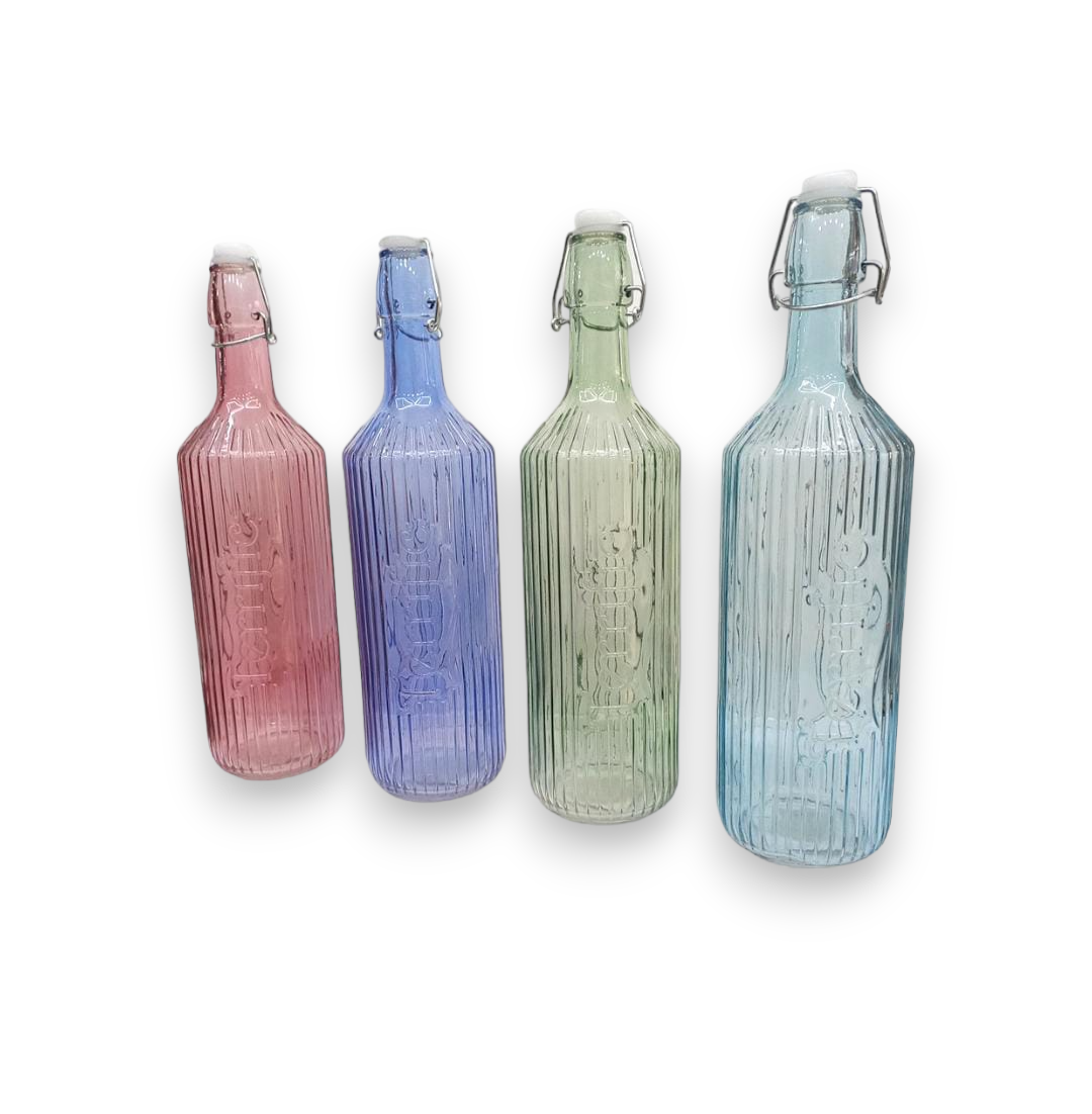 Botella de vidrio - 1 litro - Varios colores