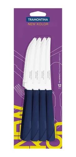 Set x12 cuchillo New Kolor Azul Tramontina  acero/plastico  18,5cm