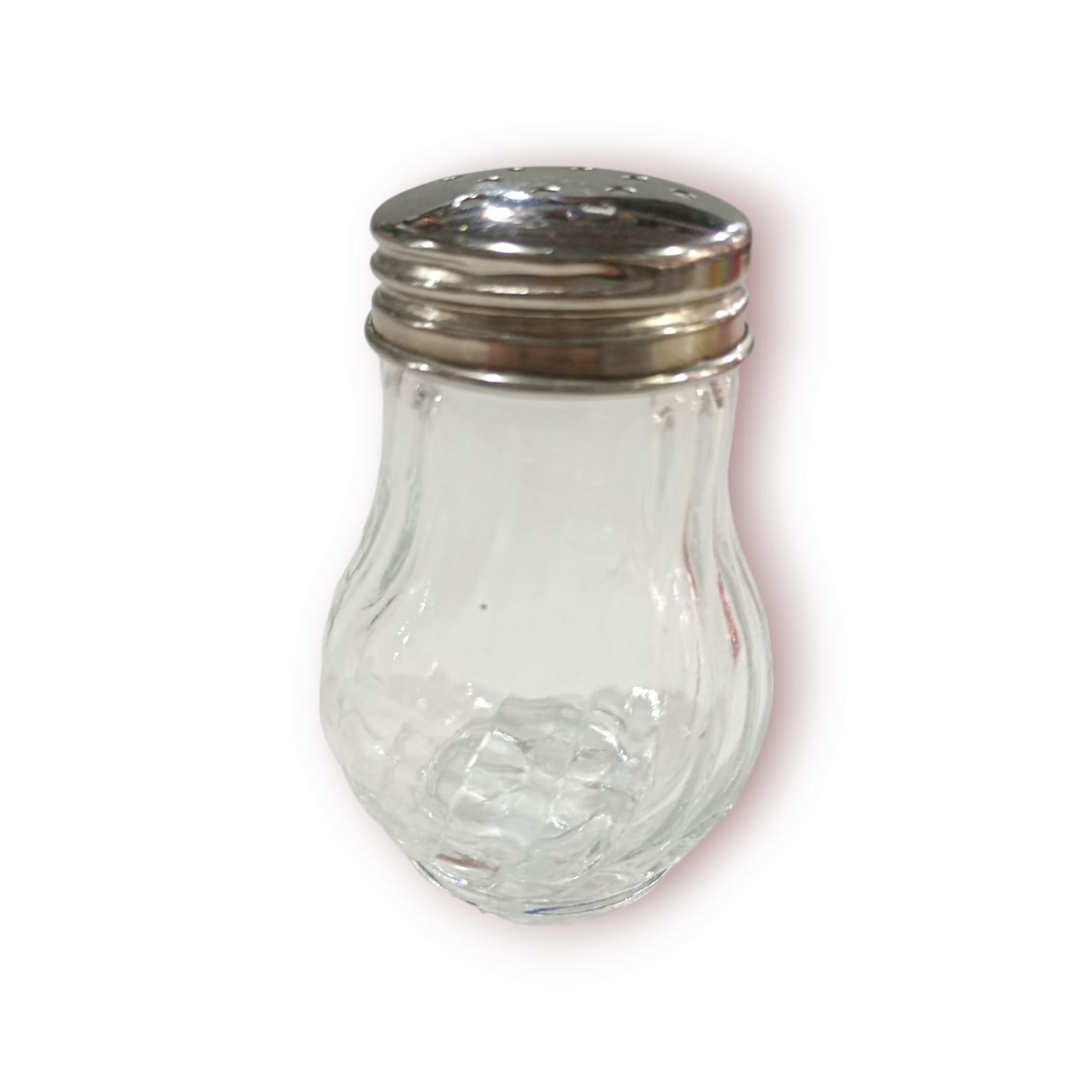 SALERO VIDRIO LABRADO TRANSPARENTE TAPA METALICA