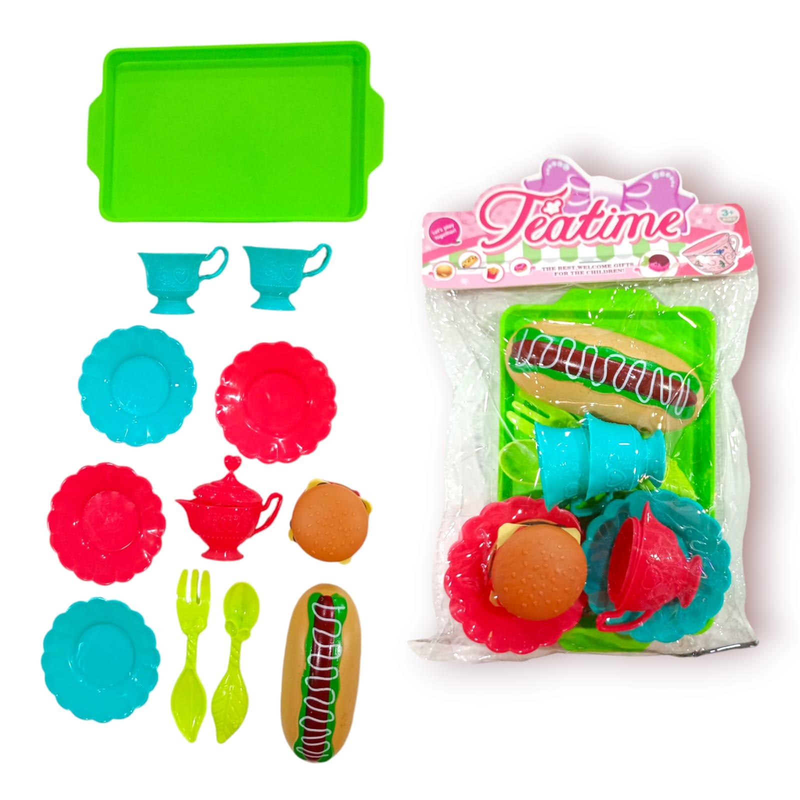 SET DE TE PLASTICO CON ACCESORIOS 18CM
