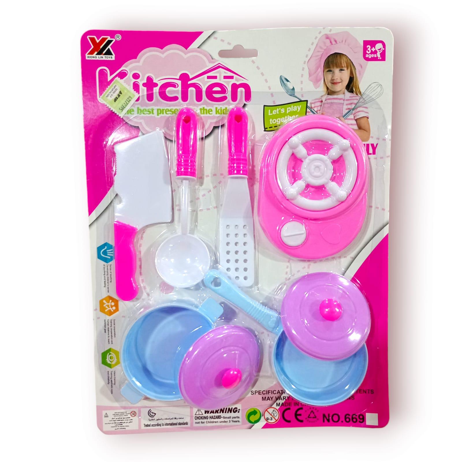 SET DE COCINA CON ACCESORIOS EN BLISTER 28CM