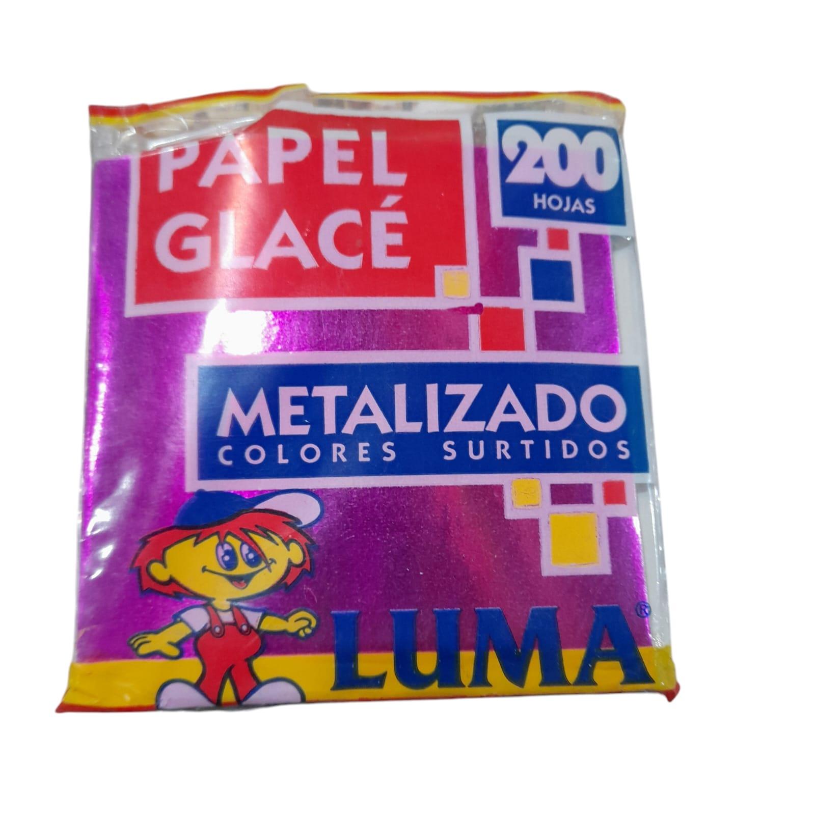 PAPEL GLACE METALIZADO X 200 UNIDADES