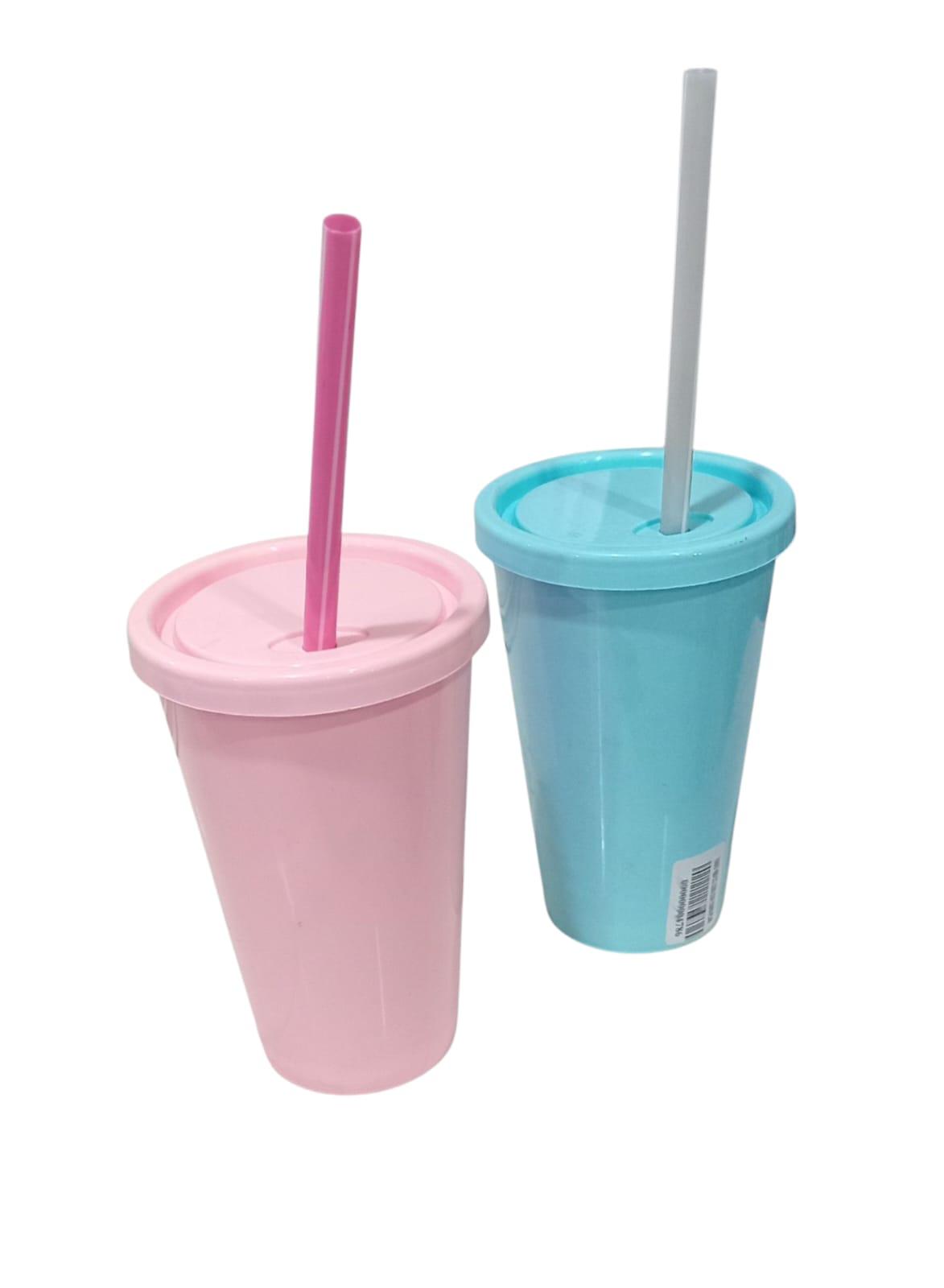 VASO PLASTICO INFANTIL CON TAPA Y SORBETE