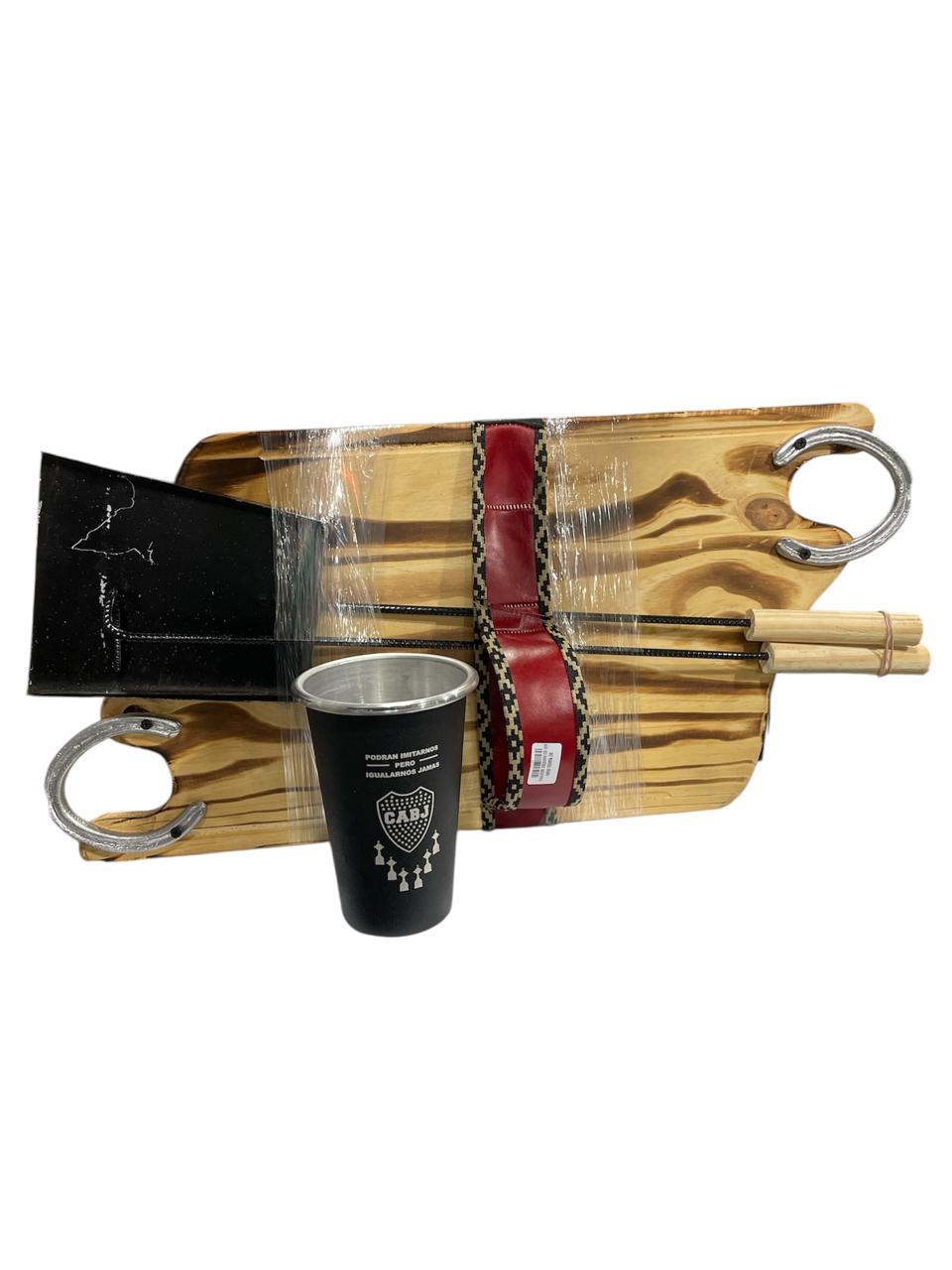 SET ASADO TABLA+FAJA+VASO+PALA+ATIZA
