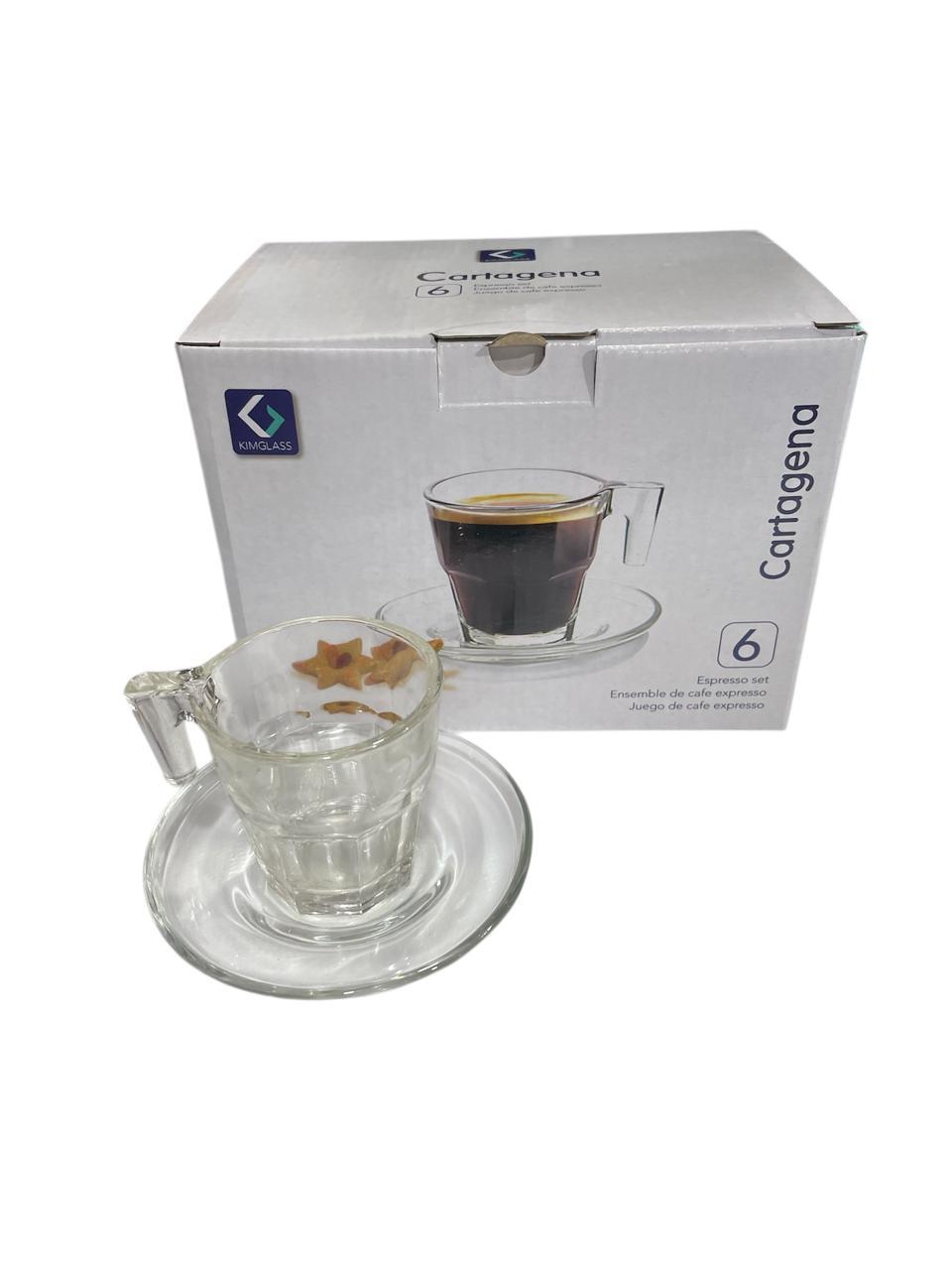 TAZA CAFE X 6 UNIDADES CON PLATITO EN CAJA