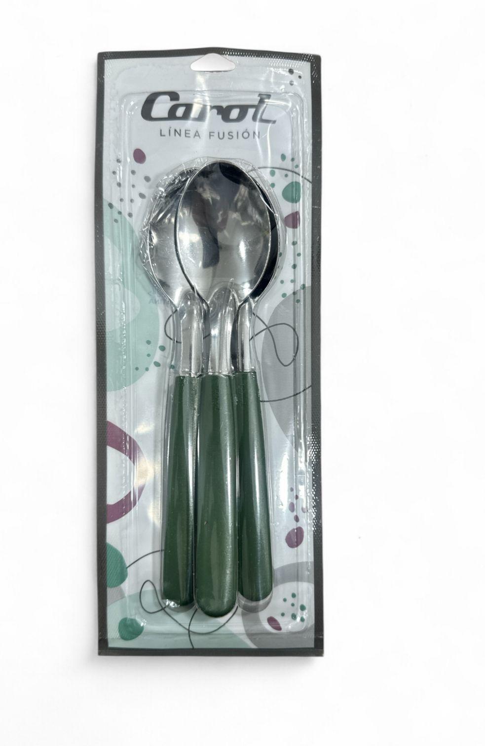  CUCHARA X 3 UNIDADES CAROL VERDE 