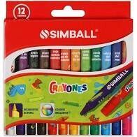 Crayones de cera x 12 unidades Simball 