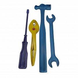 HERRAMIENTAS X 4 UNIDADES PLASTICO LINEA ECONOMICA