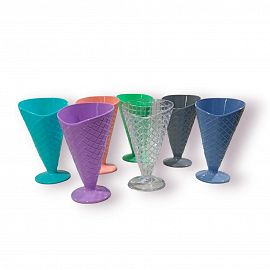 COPA PARA HELADO CON FORMA DE CUCURUCHO-260CC-PLASTICO-16CM