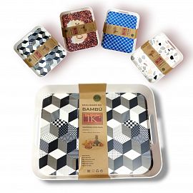 BANDEJA PLASTICA ESTAMPADA REALIZADA EN BAMBU MEDIANA