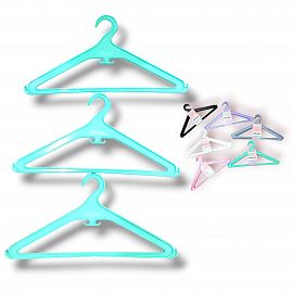 PERCHAS PLASTICAS X3 UNIDADES COLORES PASTEL 20X41CM