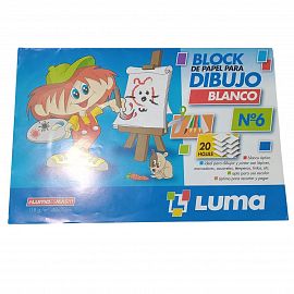 BLOCK DE DIBUJO N*6 X 20 HOJAS BLANCO LUMA