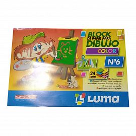 BLOCK DE DIBUJO N*6 X 24 HOJAS COLOR LUMA