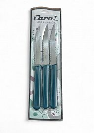 CUCHILLO X 3 UNIDADES CAROL AZUL 