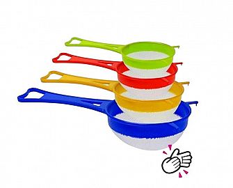 COLADOR X4 UNIDADES C/MANGO PLASTICO