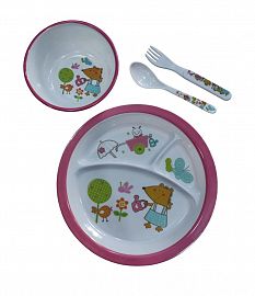 SET INFANTIL 4PCS MELAMINA ESTAMPADO