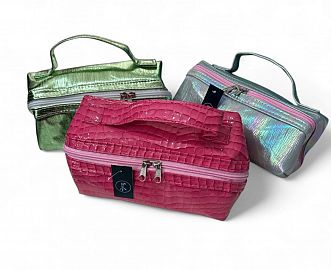 PORTA COSMETICO SIMIL PIEL C/MANIJA